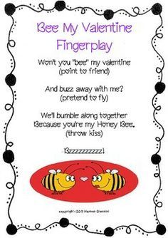 Valentine Rymes and Fingerplays (Mini-Lesson/Literacy Center) Valentines Day Fingerplays, Valentine Songs Preschool, February Circle Time, Valentines Songs, Valentines Songs For Kids, Crafts For Infants, Toddler Songs, February Lessons, Preschool Valentine