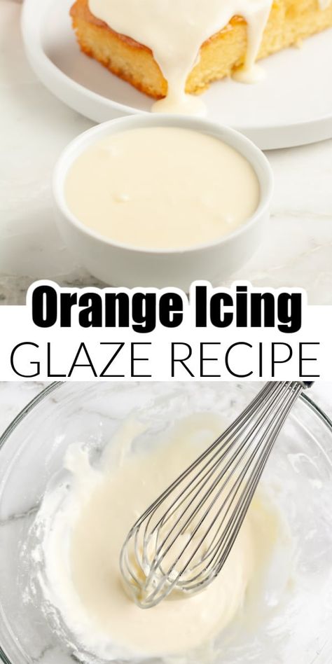 Orange Glaze Recipe, Orange Icing Glaze, Honey Orange Glaze, Orange Glaze Icing, Orange Glaze Cake, Glazed Icing Recipe, Work Treats, Orange Filling, Glace Icing