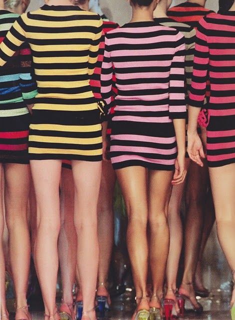 Mads Norgaard, Stripy Tops, Look 80s, Bright Stripes, Striped Mini Dress, Sonia Rykiel, Iconic Photos, Up Girl, Color Stripes