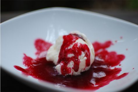 Cherry Coulis, a fruit-based sauce, is made with ripe cherries, water, sugar and lemon juice. Drizzle over your favorite ice cream for a cool Summer treat. Cherry Coulis, Gbbo Recipes, Coulis Recipe, Cream Pancakes, Fruit Sauce, Bbc Good Food, Creamy Desserts, Bbc Good Food Recipes, Sweet Sauce