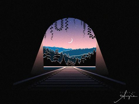 Tunnel Illustration, Forest Tunnel, Daily Doodle, Learning Design, Illustration Graphic Design, Flat Design, Airplane View, Global Community, Creative Professional