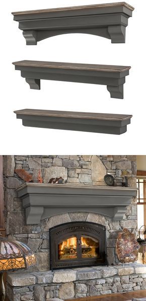 Craftsman Stone Fireplace, Fireplace Corbels, Shelf Corbels, Fireplace Mantels Ideas, Farmhouse Fireplace Mantels, Wood Mantel Shelf, Cottage Fireplace, Stone Fireplace Mantel, Fireplace Update