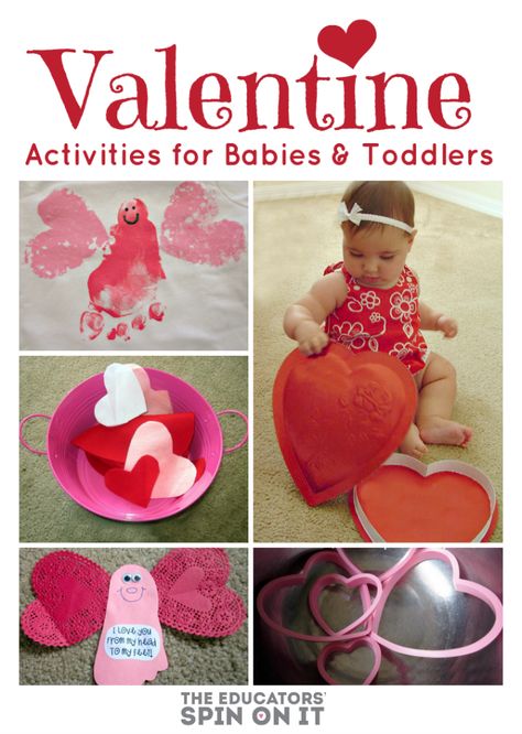 Valentine Activities and Card Ideas for Babies and Toddlers. Plus a keepsake craft ideas for your baby's first valentine's day to send to someone special as their valentine.  #valentines #eduspin Crafts For Babies, Activities For Babies, Valentines Bricolage, Valentines Gift Bags, Valentine's Day Crafts For Kids, Preschool Valentines, Valentines Day Baby, Toddler Valentines, Valentine Activities