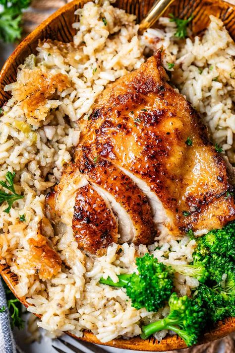 Chicken Continental, Roasted Broccoli Recipe, Chicken And Rice Casserole, The Food Charlatan, Canned Soup, Minute Rice, Food Charlatan, Chicken And Rice, Rice Casserole