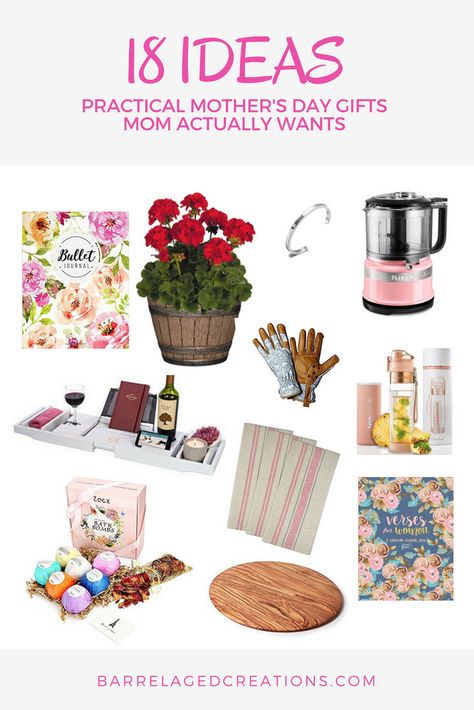 Gifts for Mom - 18 Ideas for Practical Mother's Day Gifts Your Mom Actually Wants  #mothersday #mother #mom #momma #grandma #friend #sister #wife #gift #gifts #giftguide #present #giftsforher #her #kitchen #cook #garden #spa #book #reading #journal #bible #christian #faith #fitness #exercise Practical Christmas Gift, Garden Spa, Mothers Days, Cute Mothers Day Gifts, Kitchen Cook, Journal Bible, First Mothers Day Gifts, Best Mothers Day Gifts, Best Gifts For Mom