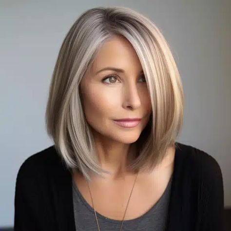 https://timeless-hairstyles.com/wp-content/uploads/2023/12/Medium-Length-Straight-Hair-with-Rounded-Layers.webp Straight Inverted Bob Hairstyles, Medium Lob With Face Framing Layers, Straight Shoulder Length Hair Cuts With Curtain Bangs, Shoulder Bob Haircuts For Women, Angled Medium Bob, Medium Length Haircuts For Long Faces, Collarbone Length Hair Over 50, All One Length Bob Medium, Hair For 2024 Women