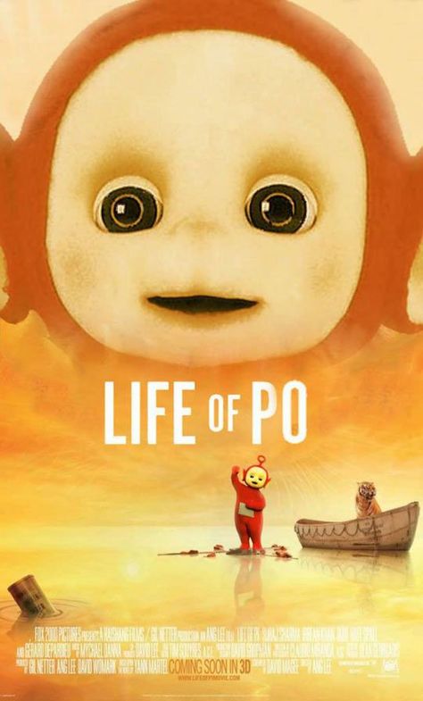 Life Of Pi was the original title of the film and it was beautifully and well told film but this...Life of Po (teletubbies) had me in serious stitches 😀 Teletubbies Funny, Po Teletubbies, Crazy Jokes, Life Of Pi, Naruto Teams, Funny Profile Pictures, Funny Movies, Oui Oui, Really Funny Pictures