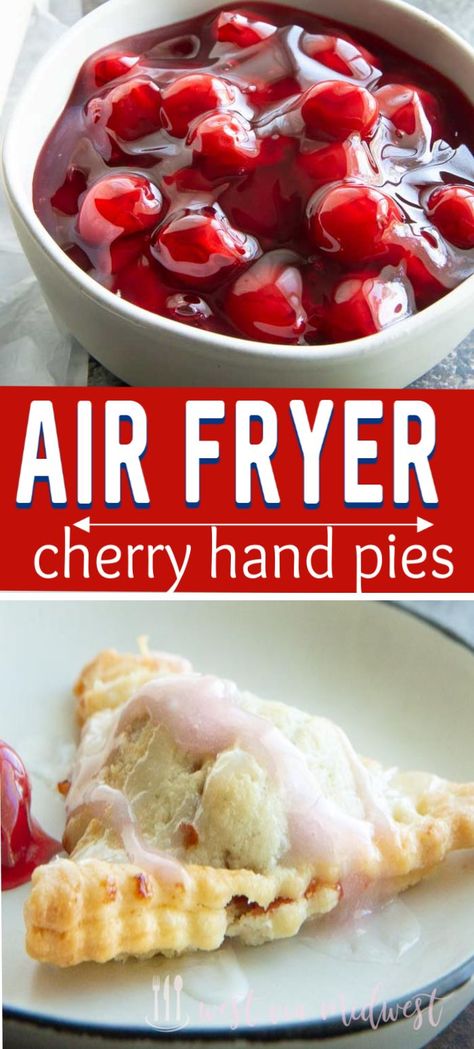 Air Fryer Cherry Turnovers, Air Fryer Turnovers, Food Gains, 15 Minute Desserts, Healthy Airfryer, Air Fryer Dessert, Cherry Turnovers, Airfryer Recipe, Ninja Grill