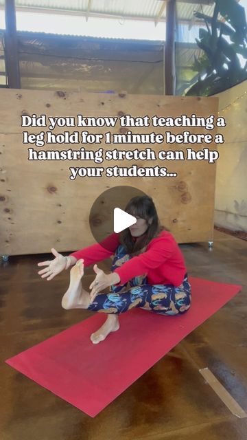 Jenelle Leat - The UnDoing Yoga Method on Instagram: "Teach this little leg lift in your next yoga sequence to help your students prepare for any hamstring stretching pose. The activation of the quad reflexively releases the hamstring which effectively invites it into the stretch, making it more nourishing for the nervous system!

#yogasequence #yogasequencing #yogateachertips #yogateachersofinstagram #yogateachertrainer #yogateachermentor" Stretching Pose, The Undoing, Hamstring Stretch, Yoga Sequence, The Nervous System, Leg Lifts, Yoga Sequences, Teacher Hacks, Yoga Teacher