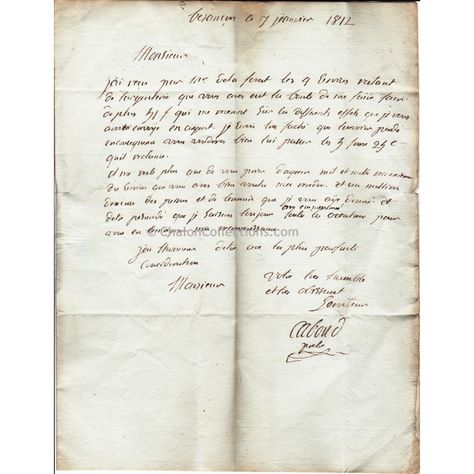 - Lettre ancienne manuscrite de 1812 avec Filigrane du canton de Salin (Jura). - French vintage handwritten letter from 1812 (France, Jura). Handwritten Letter, French Vintage, Personalized Items, France, Quick Saves, Art