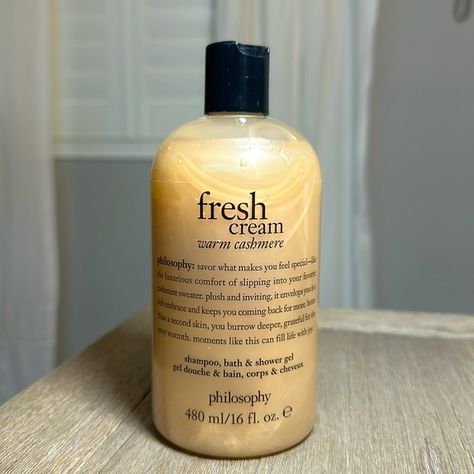 Philosophy Fresh Cream Shampoo/Shower Gel/Body Wash/Bath, 16 oz, NEW, NWT Fresh Cream Warm Cashmere, Philosophy Shampoo, Philosophy Fresh Cream, Fresh Cream, Bubble Bath, Fragrance Notes, Vanilla Bean, Clean Beauty, Shower Gel