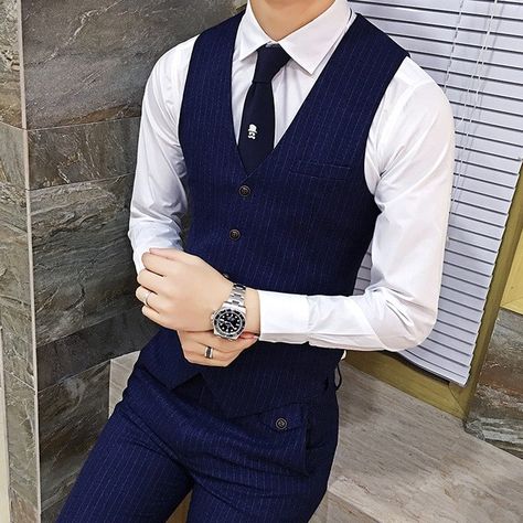 Blue Vest Outfit Men, Navy Blue Vest Outfit, Casual Vest Outfits, Blue Vest Outfit, Casual Jacket Outfit, Men Vest Outfits, Business Casual Womens Fashion, Men Suits Blue, Mens Dress Vests