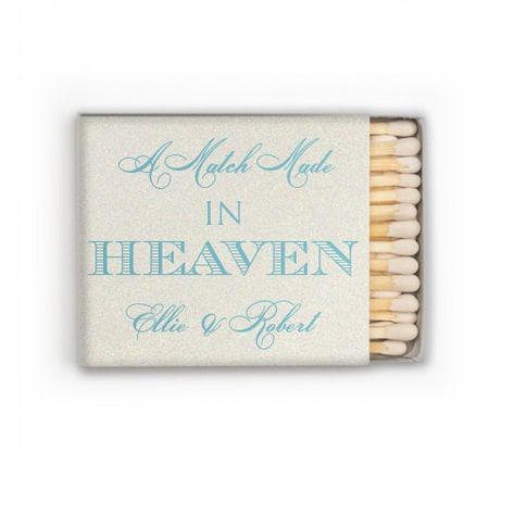 How cute are these! A Match Made in Heaven Matches - Wedding Favors. Choose from dozens of colors and fonts. Match Made In Heaven Bridal Shower Theme, Custom Wedding Matches, Matches Wedding, Wedding Matches Favors, Wedding Match Boxes, Match Boxes, Bridal Favors, Sorority Big Little, Personalized Matches