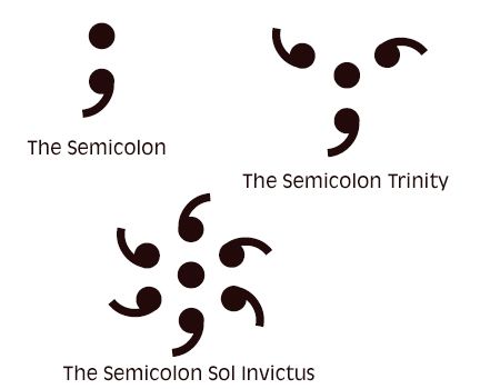 Motherhood Tattoo, Semicolon Tattoo Meaning, Semicolon Tattoos, Tattoo Symbolism, Sol Invictus, Colon Tattoo, Trinity Tattoo, Virgo Tattoo, Semicolon Tattoo