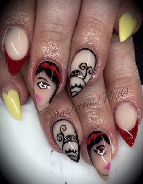 Snow White nails Snow White Nails, Nail Design Inspiration, White Nails, Snow White, Nail Designs, Design Inspiration, Nails, White, Design