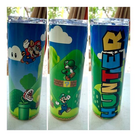 Monsters Inc Tumbler, Super Mario Tumbler, Mario Tumbler, Tumblr Cup, Kids Cups, Cup Ideas, Mario Brothers, Summer Special, Monsters Inc