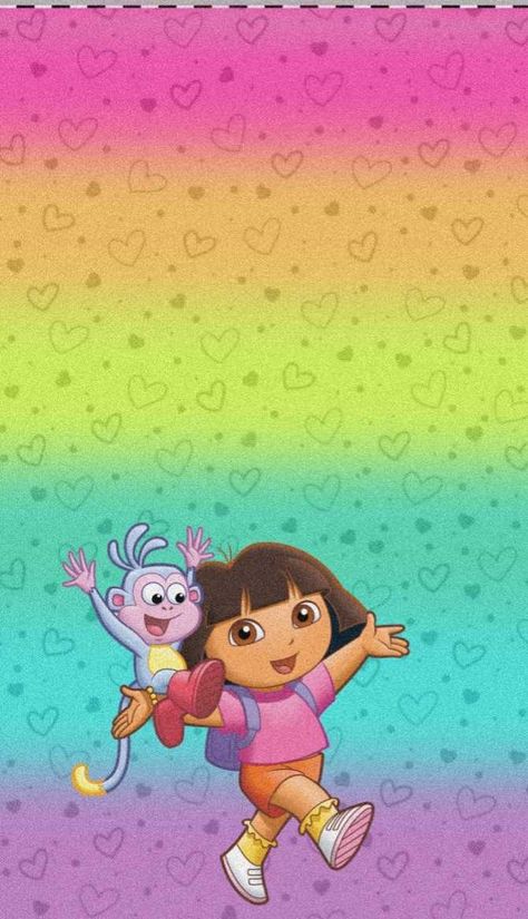 Dora Wallpaper Rainbow 7 Dora The Explorer Aesthetic Wallpaper, Explorer Cartoon, Dora The Explorer Boots, Dora Wallpaper, Dora And Boots, Background Images For Desktop, Wallpaper Sun, Painting Ideas For Kids, New Tv Shows