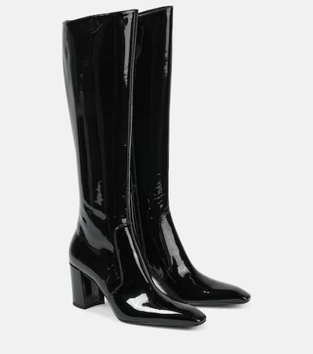 Saint Laurent Boots, Mid Heel Boots, Leather Knee High Boots, Saint Laurent Shoes, Knee High Leather Boots, Evening Shoes, Shoe Box, Boot Shoes Women, Cute Shoes