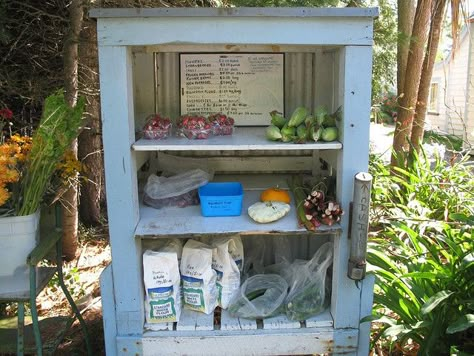 Cash Box Ideas, Honesty Stall, Veggie Stand, Little Free Pantry, Flower Stall, Selling Eggs, Farm Marketing, Roadside Stand, Farmers Market Display