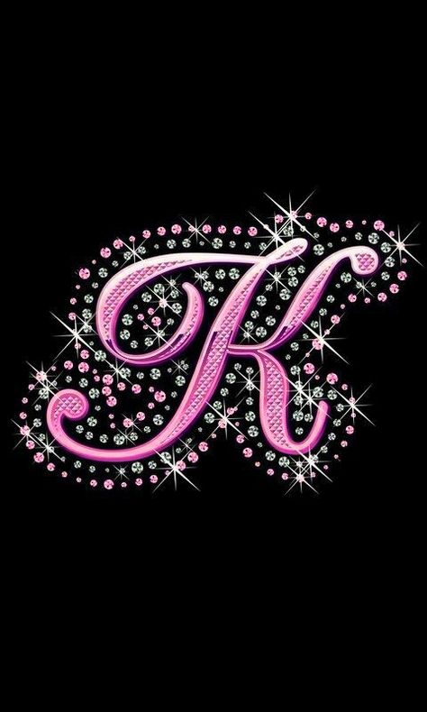 Black and pink  'K' Letter K Design, Monogram Wallpaper, J Names, The Letter K, Emoji Backgrounds, Iphone Wallpaper Glitter, Movie Love Quotes, Diamond Wallpaper, Alphabet Wallpaper