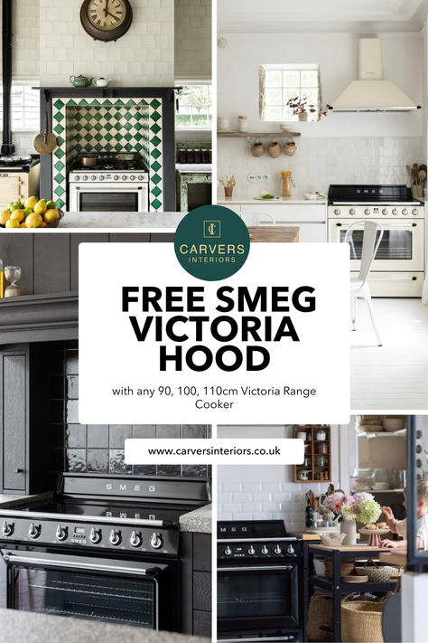 Get a FREE Smeg Victoria Hood when you purchase any 90cm, 100cm, or 110cm Victoria Range Cooker. Limited time offer! Shop now and elevate your kitchen with iconic Italian design. Smeg Fridge Aesthetic, Fridge Aesthetic, Smeg Victoria, Smeg Range, Smeg Kitchen, Smeg Fridge, Range Cookers, Vintage Kitchens, Range Cooker