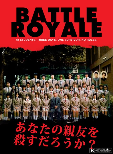 Battle Royale / 2000 Battle Royale Movie, Battle Royale 2000, The Hunger Game, Septième Art, Asian Movies, Japanese Film, Battle Royal, School Photos, Battle Royale