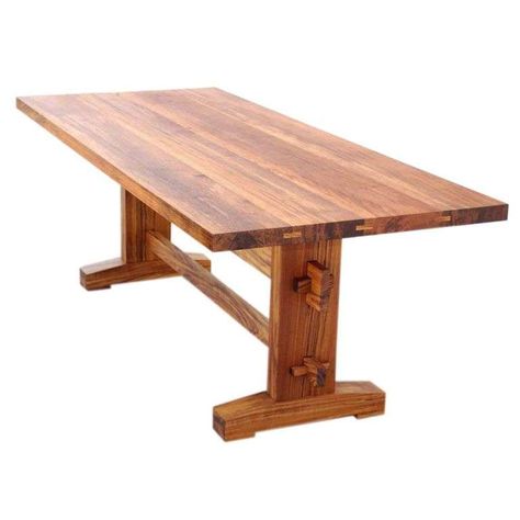 Indoor or Outdoor Dining Table in Solid Teak, Can Be Custom Ordered 1 Build A Farmhouse Table, Diy Outdoor Table, Wood Table Design, Diy Dining Room, Diy Dining Table, Patio Inspiration, Minimalist Tables, Rustic Dining Room, Indoor Dining