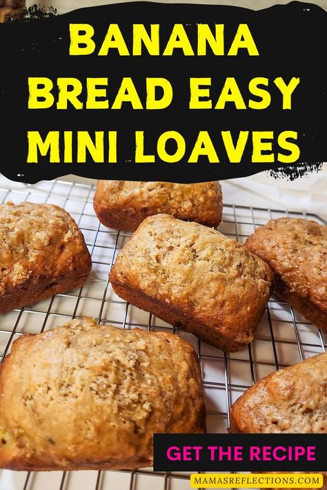 Looking for a quick banana bread recipe? These mini loaves are simple, delicious, and perfect for sharing! Learn how to bake them in just a few easy steps. also sharing ideas for Banana bread, easy banana bread recipe, mini banana loaves, quick banana bread, simple banana bread, banana bread mini loaves, easy banana bread loaves, homemade banana bread, mini loaf banana bread recipe, quick and easy banana bread. Mini Loaf Banana Bread, Mini Loaf Banana Bread Recipe, Banana Bread Mini Loaves, Easy Baked Sweets, Mini Banana Bread Recipe, Banana Bread Simple, Quick Banana Bread Recipe, Banana Bread Loaves, Quick Banana Bread