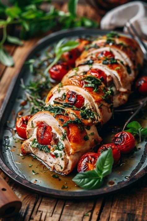 Elegant Lunch Ideas, Unique Healthy Meals, Unique Dinner Recipes Creative, Impressive Dinner Ideas, Filled Chicken Breast, Serving Food Ideas, Impressive Dinner Recipes, Brie Stuffed Chicken, Special Dinner Recipes