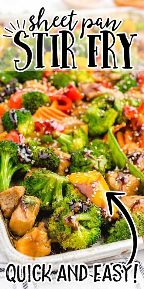 Baked Stir Fry Chicken, Roasted Stir Fry Vegetables, One Pan Stir Fry, Garlic Chicken Stir Fry With Vegetables, Oven Stir Fry Chicken, Chicken Sausage Stir Fry Recipe, Sheet Pan Chicken Stir Fry With Vegetables, Sheet Pan Sesame Chicken And Veggies, One Pan Teriyaki Chicken With Vegetables