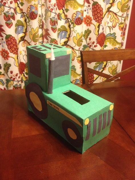 Tractor Valentine Box John Deere Valentine Box Ideas, Tractor Valentines Boxes, Boy Valentine Boxes, Tractor Valentine Box Ideas, Monster Truck Valentines Boxes Boys, Valentine Box Ideas For School Boys, Valentines Box Ideas, Diy Valentine's Box, Box Ideas For Kids