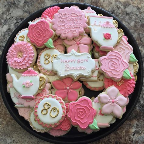 80th Birthday cookies for sweet Burdette! 80th Birthday Cookies, Birthday Surprise For Mom, Cake For Mom, Birthday Cake For Mom, New Birthday Cake, 80 Birthday Cake, 90th Birthday Parties, New Birthday, 90's Birthday Party