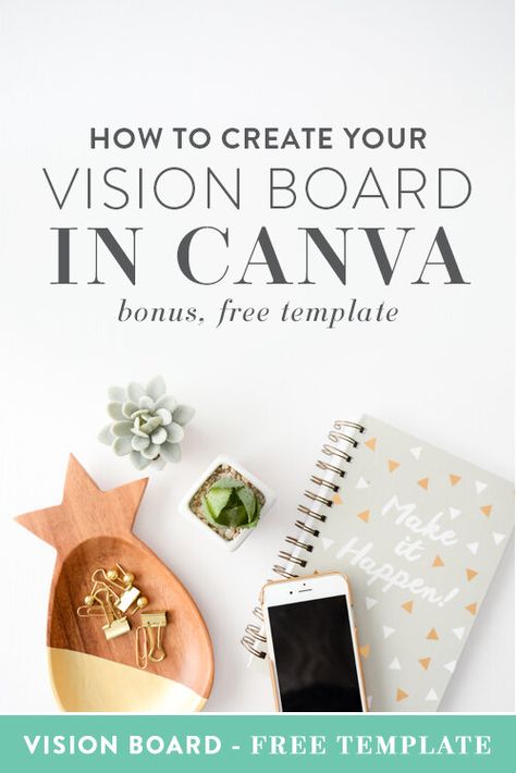 How to Create Your Vision Board in Canva — Boss Project Manifest Instantly, Free Vision Board Template, Free Vision Board, Vision Board Diy, Vision Board Template, Vision Board Examples, Business Model Canvas, Vision Board Pictures, Making A Vision Board