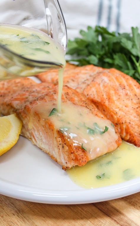 Lemon Butter Salmon Lemon Sauce For Salmon, Seafood Shack, Salmon Recipes Oven, Baked Salmon Lemon, Cheese Curd, Lemon Butter Salmon, Salmon Recipes Baked Healthy, Fish Friday, Sauce For Salmon