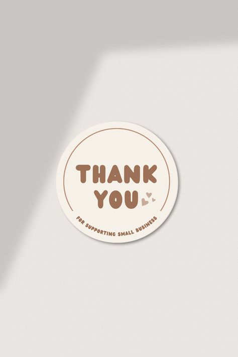 Thank You Stickers Aesthetic, Cute Thank You Cards For Small Business, Thank You Logo Design, Small Buissnes Aesthetic Logo, Crafty Logo Design, Logo Thank You, Sticker Thank You Design, Stickers Thank You, Sticker Business Name Ideas