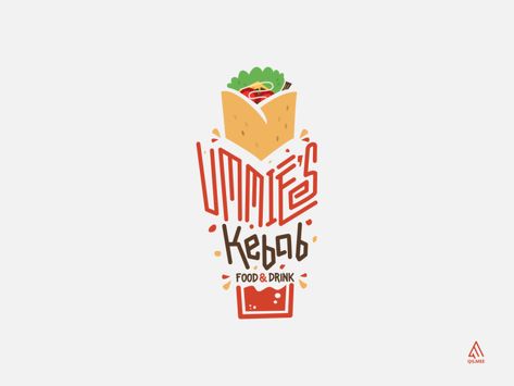 This logo is made for a kebab shop that serve kebabs and beverages. Shawarma Logo Design, Kebab Logo Design, Burrito Logo, Shawarma Logo, Foodies Logo, Restaurant Logo Ideas, Kebab Logo, Kebab Shop, G Logo Design