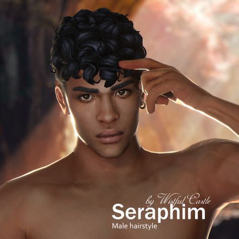 Seraphim (male hair) | Wistful Castle on Patreon Sims 4 Cc Black Features, Sims 4 Boy Hair Cc, Men Hair Cc Sims 4, Sims 4 Cc Man Hair, The Sims 4 Cc Hair Men, Sims 4 Cc Mens Hair, Boy Sims 4 Cc, Sims 4 Cc Men Hair, Sims 4 Afro Hair Male