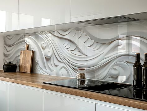 Stainless Steel Benchtop, Kitchen Splashback Designs, Glass Splashback Kitchen, Printed Glass Splashbacks, Nz Birds, Birds Abstract, Glass Splashbacks Kitchen, Antique Mirror Glass, Glass Splashbacks