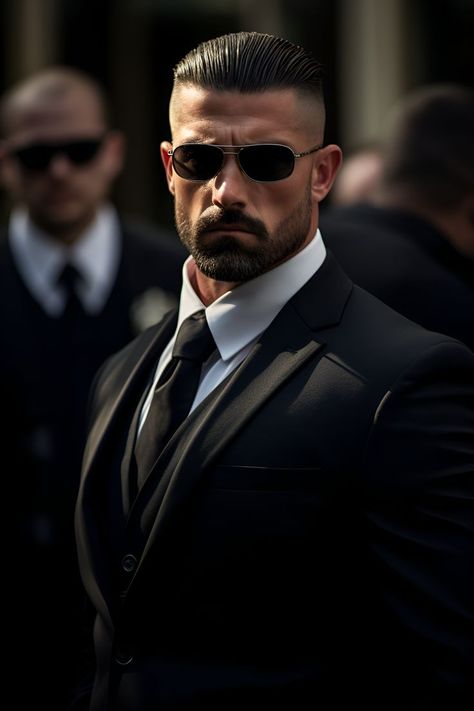 Step into the world of unwavering protection with Alex, a vigilant bodyguard, who maintains a determined and self-controlled demeanor, ensuring your safety is their top priority. 🕶️👊 His resolute expression reflects the professionalism and dedication that define his role. 💼🔒 📸 Explore the world of security and unwavering commitment with us on Pinterest. Follow now for more exclusive glimpses into the lives of dedicated protectors like Alex! 📷🛡️ #SecurityGuard #Photography #Portrait Celebrity Bodyguard Aesthetic, Bouncer Security Men, Bodyguard Security Aesthetic, Bodyguard Security Outfit, Bodyguard Aesthetic Male, Bodyguard Aesthetic, Bodyguard Security, Bodyguard Romance, Faded Beard Styles