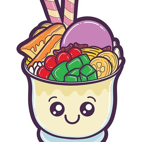 Filipino Food Cartoon, Filipino Food Drawing, Taho Filipino Dessert Drawing, Filipino Street Food Drawing, Halo Halo Dessert Drawing, Halo Halo Drawing Food, Halo Halo Drawing, Filipino Food Drawing Cute, Halo Halo Dessert