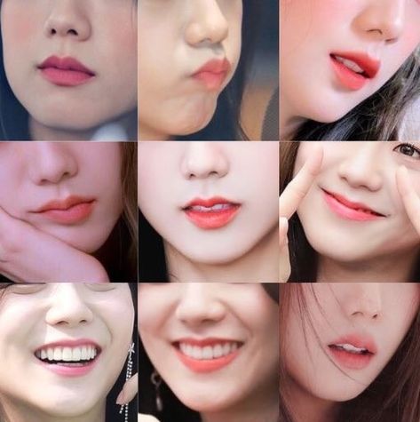 Jisoo Heart Shaped Lips, Heart Shaped Lips Korean, Jisoo Lips, Indigo Hair, Lip Surgery, Heart Shaped Lips, Face Parts, Face Details, Animation Art Sketches