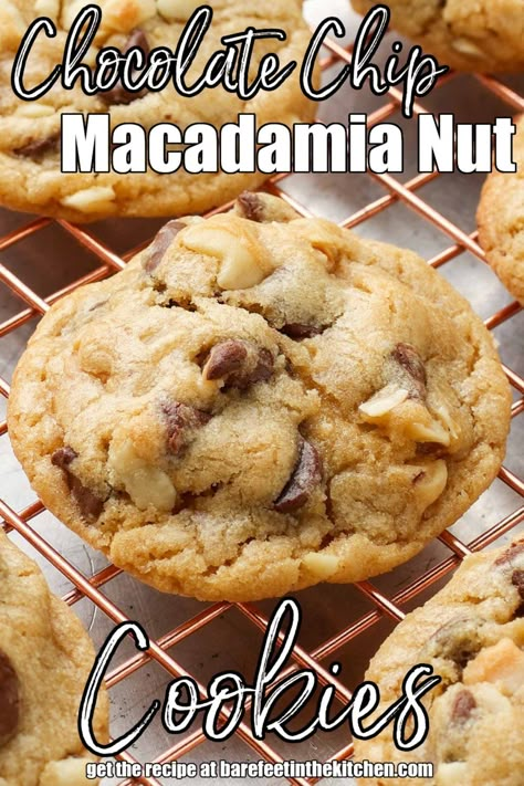 Chocolate Chip Macadamia Nut Cookies Chocolate Chip Macadamia Nut Cookies, No Bake Coconut Cookies, Macadamia Nut Recipes, Cookie Delight, Macadamia Nut Cookies Recipe, Macadamia Cookies, Macadamia Nut Cookies, Nut Cookies, Bite Size Cookies