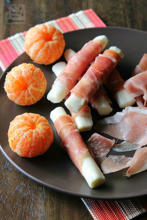 How To Make Prosciutto, Cheese Fruit Platters, Protein Rich Snacks, Prosciutto Wrapped, Cheese Wrap, Cheese Sticks, Once A Month, Favorite Appetizers, Fruit Platter