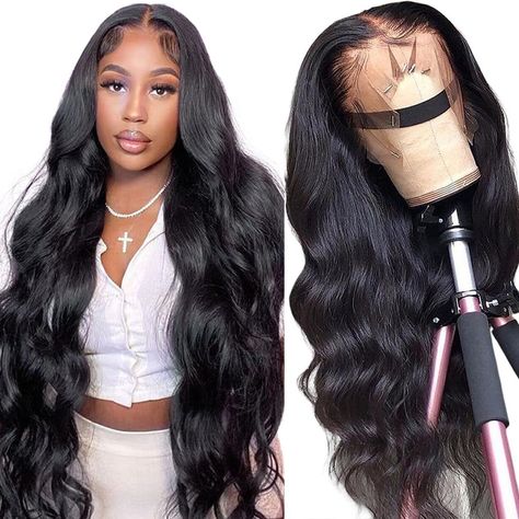 PRICES MAY VARY. 13x4 Lace Front Wigs Human Hair Material：100% Unprocessed Brazilian Virgin Body Wave Wigs Human Hair 180% Density, Full and Thick, 10A Grade Body Wave Full Lace Human Hair Wigs, Cut from Young Girl Head Directly, Natural and Healthy, Soft and Comfortable. Body Wave Lace Front Wigs Human Hair Lace Detai：13x4 HD Lace Front Wigs Human Hair, Ear to Ear Transparent Swiss Lace, Lace Suitable for Most Skins, Lightly Bleached Knots, Lace Front Wigs Human Hair Pre Plucked with Baby Hair, Look More Natural And Attractive. Soft & Bouncy, Breathable & Durable Lace Material Make It More Comfortable. Glueless Wigs Human Hair Pre Plucked Cap Size：13x4 Body Wave Wigs for Women Human Hair, Average Cap Size (22-22.5 Inch) with Adjustable Straps and 4 Combs, It Can Match Most People Perfectl Body Wave Lace Front Wigs, Brazilian Virgin Hair Body Wave, Human Hair Color, Lace Frontal Wigs, Lace Front Wigs Human Hair, Wigs Human Hair, Body Wave Wig, Headband Wigs, Front Lace Wigs Human Hair