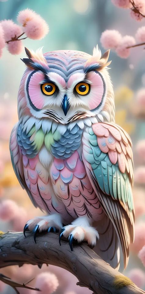 Pink Owl Wallpaper, Owl Photography Amazing Photos, White Owl Wallpaper, Colorful Owl Art, Owl Background, Cute Wallpapers For Android, Owls Wallpaper, Aquarium Live Wallpaper, Cute Owls Wallpaper