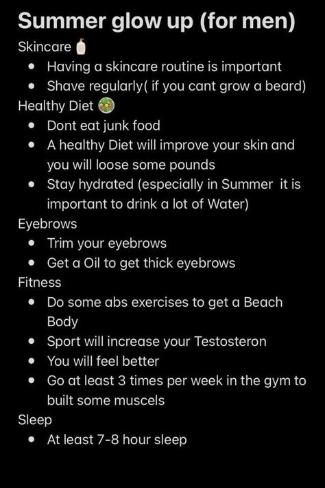 Improv Tips, Glow Up Summer, Men Skin Care Routine, Survival Skills Life Hacks, Men Tips, College Advice, Skincare Routines, Gym Food, The Glow Up