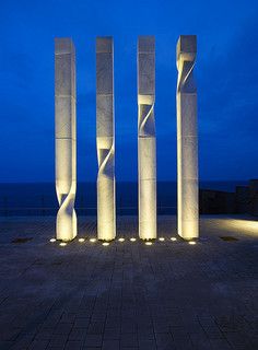 Ricardo Bofill Sculptures for W Barcelona | Flickr - Photo Sharing! W Barcelona, Barcelona Hotel, Column Lighting, Ricardo Bofill, Hotel Photos, Facade Lighting, Urban Lighting, Public Sculpture, Lighting Concepts