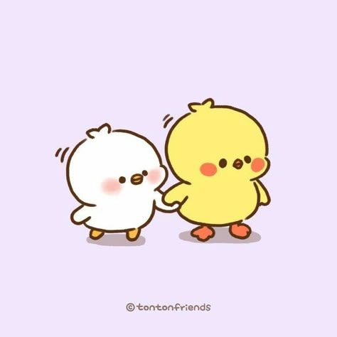 Chick Wallpapers Cute, Nobody Loves Me Duckling, Duck Couple Wallpaper, Cute Boyfriend Drawings, Animal Couple Drawing, Cartoon Chicken Drawing, Duck Doodle, Chicken Drawing, 30 Day Drawing Challenge