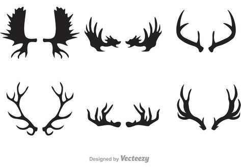 Deer And Moose Horn Vectors Antler Template, Deer Antler Wall Decor, Elk Drawing, Antler Tattoos, Antler Wall Decor, Fire Fighter Tattoos, Moose Silhouette, Moose Logo, Deer Horns