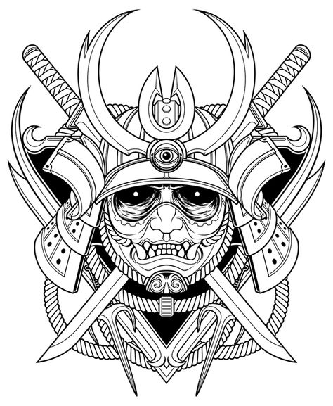 Charles A.P. on Behance Samurai Head Tattoo, Bushido Tattoo, Samurai Mask Tattoo, Samurai Drawing, Black And White Tattoo, Samurai Mask, Samurai Tattoo Design, Samurai Helmet, Head Tattoo